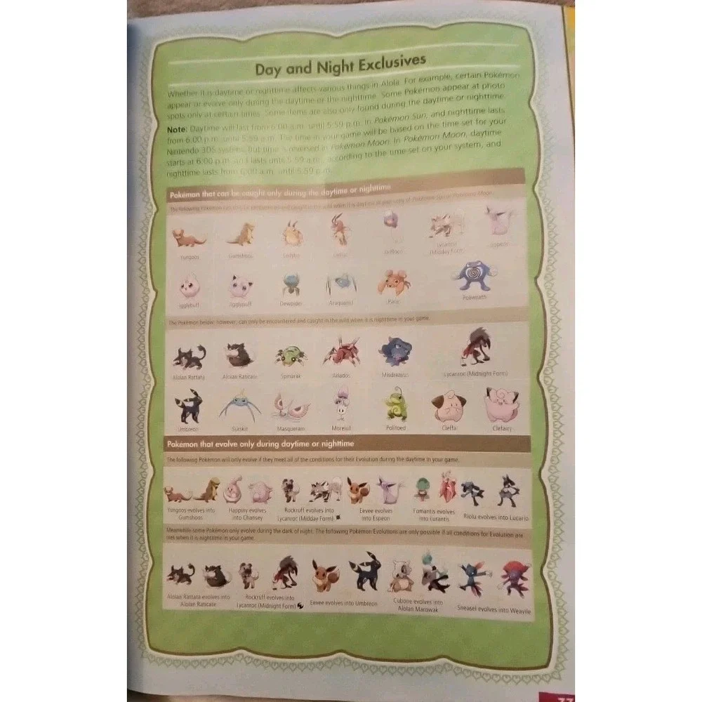 Pokemon Sun and Moon Pokedex & Post Game Adventure Guide W/out Poster